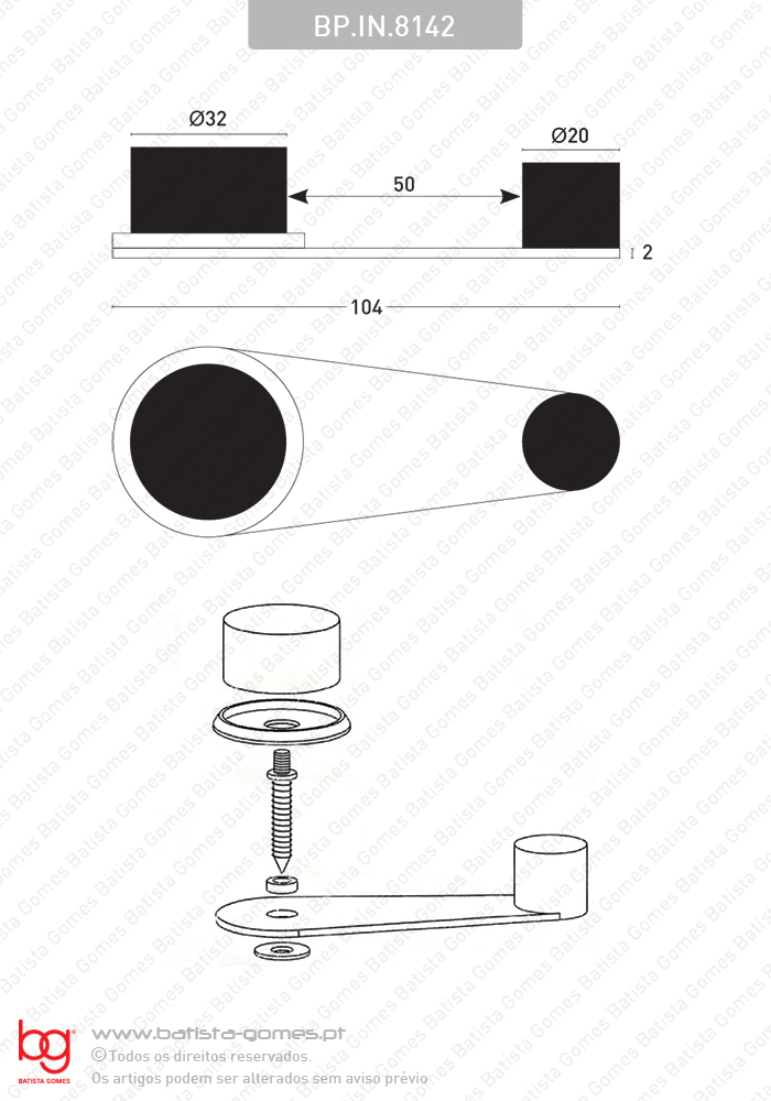 Trav�o retentor de porta - INOX